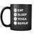 Yoga - Eat Sleep Yoga Repeat  - 11oz Black Mug