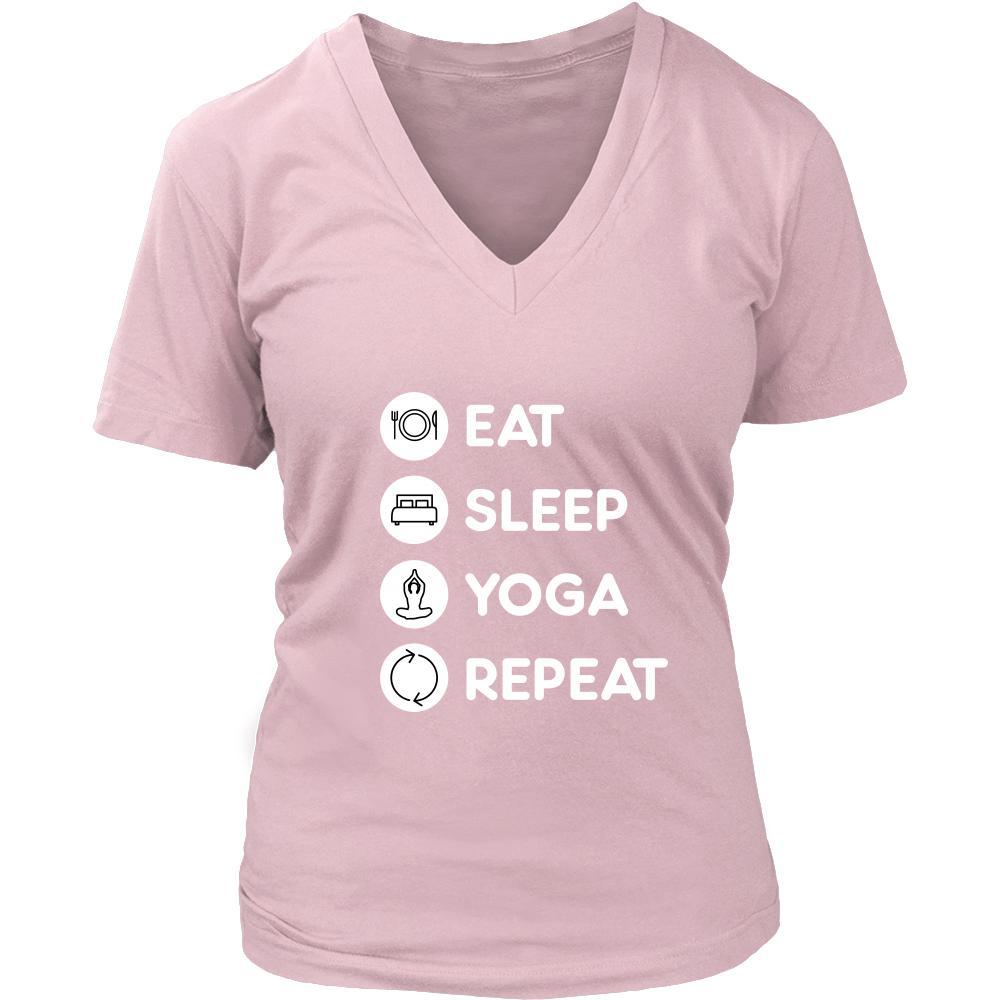 Yoga - Eat Sleep Yoga Repeat - Yogi Hobby Shirt-T-shirt-Teelime | shirts-hoodies-mugs
