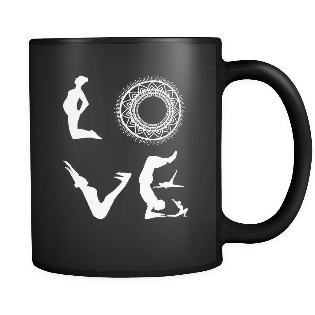 Yoga - LOVE Yoga - 11oz Black Mug-Drinkware-Teelime | shirts-hoodies-mugs