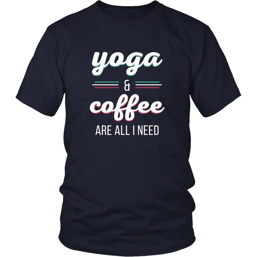 Yoga T Shirt - Yoga & Coffee are all I need-T-shirt-Teelime | shirts-hoodies-mugs