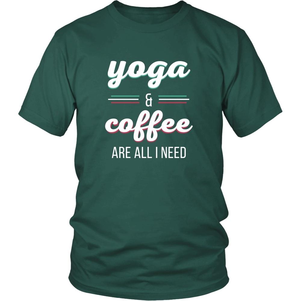 Yoga T Shirt - Yoga & Coffee are all I need-T-shirt-Teelime | shirts-hoodies-mugs