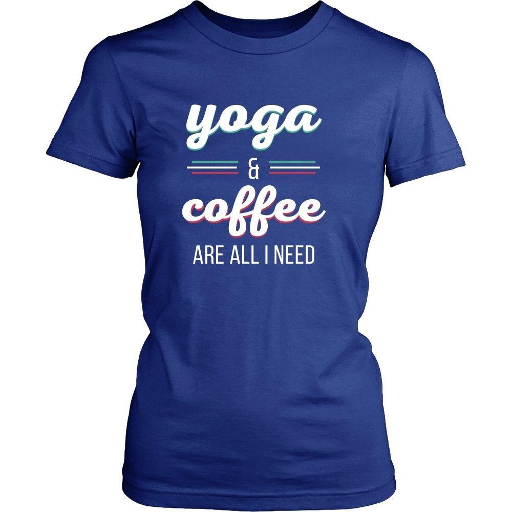 Yoga T Shirt - Yoga & Coffee are all I need-T-shirt-Teelime | shirts-hoodies-mugs