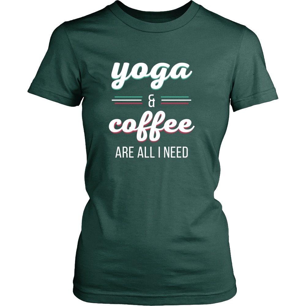 Yoga T Shirt - Yoga & Coffee are all I need-T-shirt-Teelime | shirts-hoodies-mugs