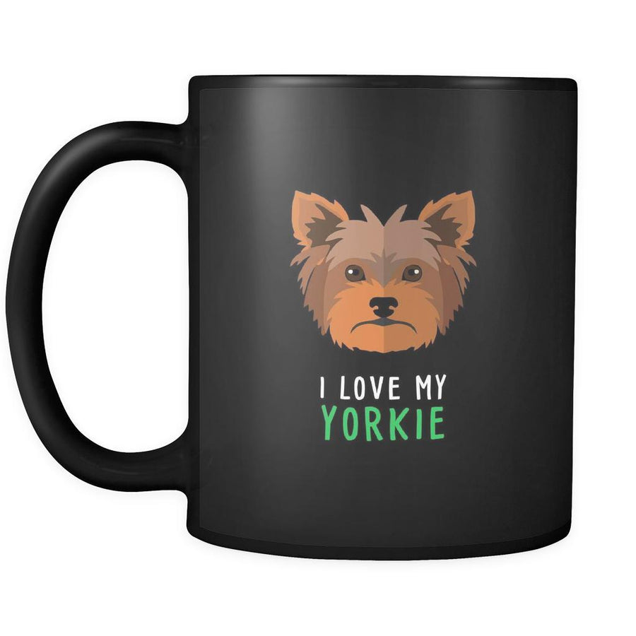 Yorkie mug - Yorkie owner - I love my Yorkie- Yorkie Cofee cup Dog Lover 11oz Black-Drinkware-Teelime | shirts-hoodies-mugs