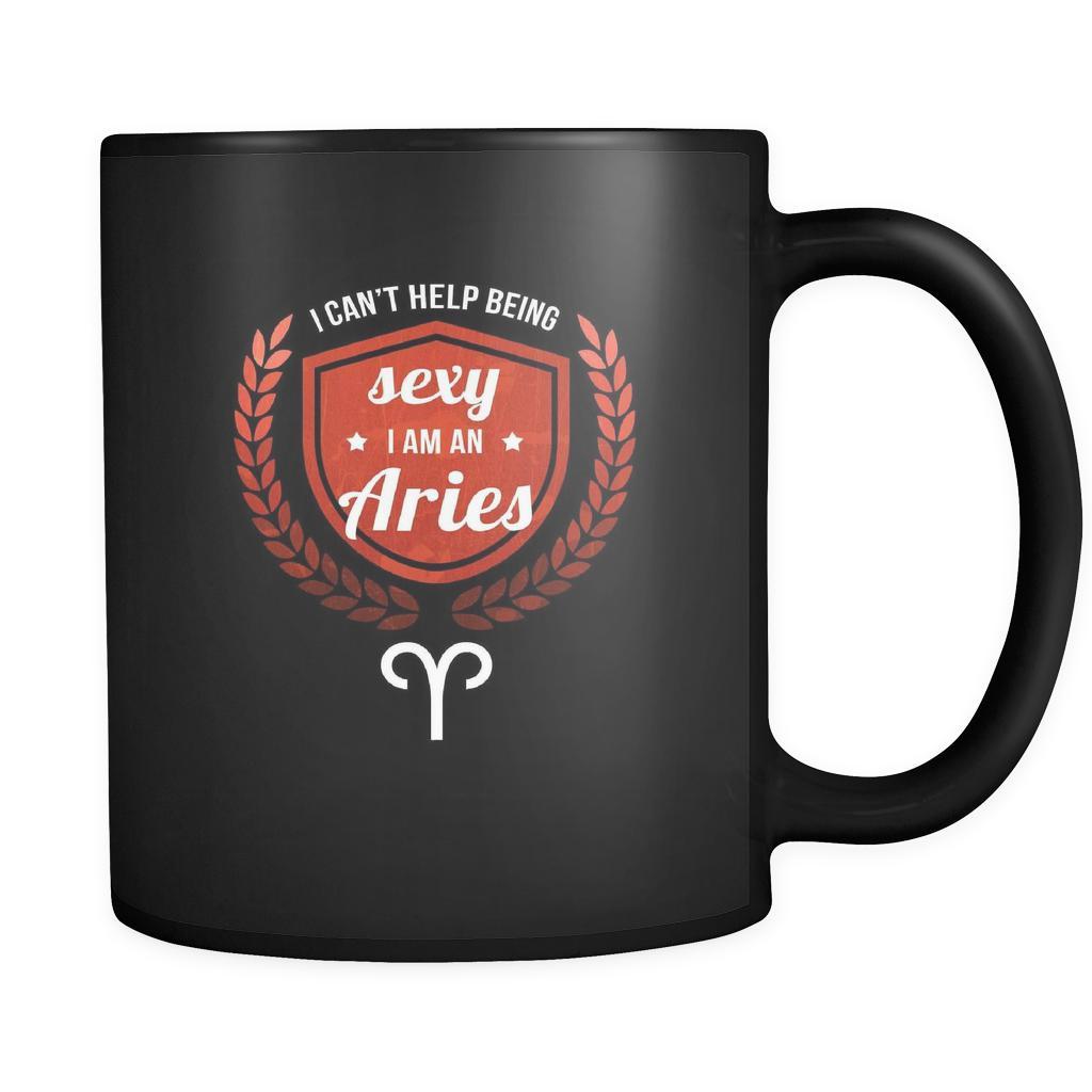 Zodiac I can't help being sexy I'm a aries 11oz Black Mug-Drinkware-Teelime | shirts-hoodies-mugs