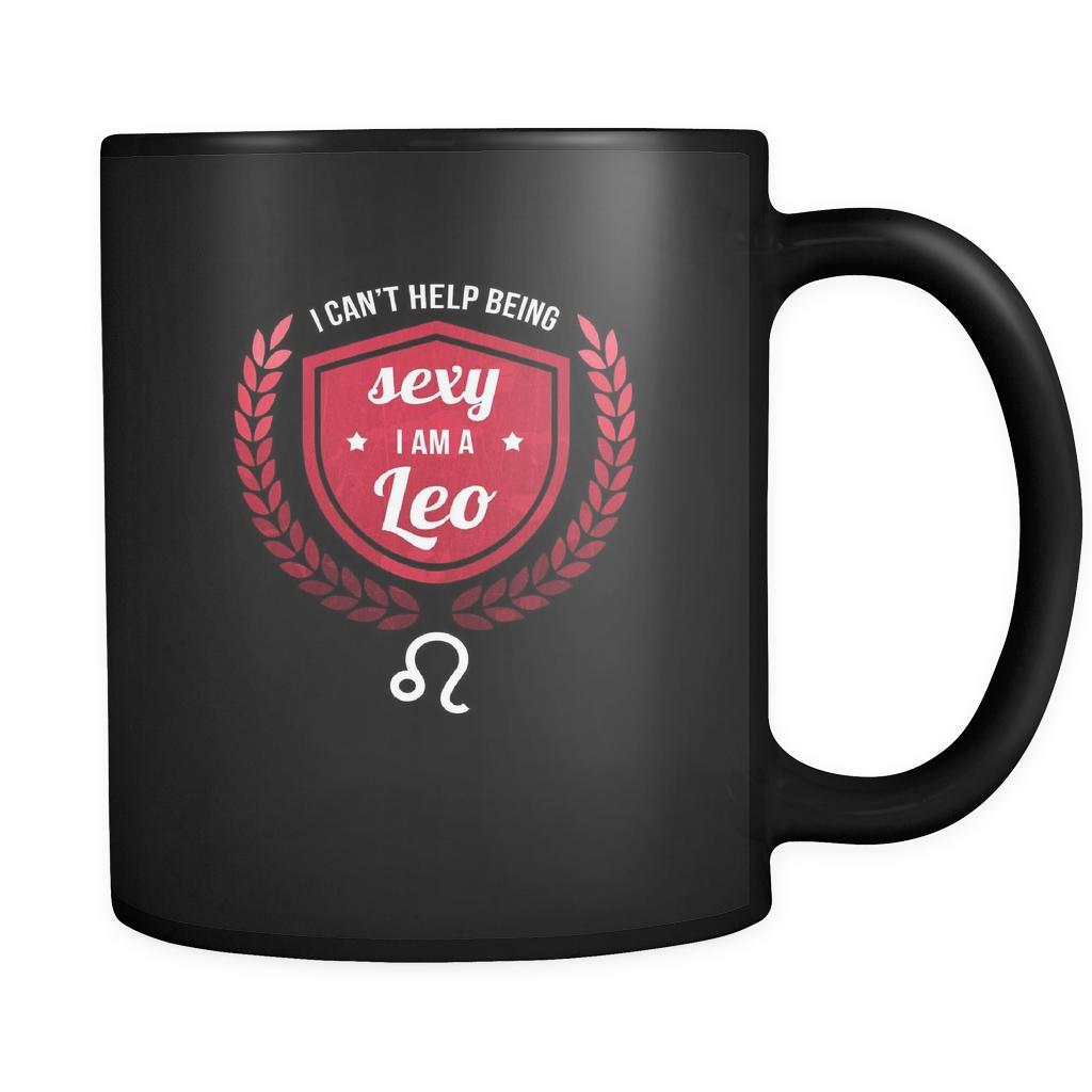 Zodiac I can't help being sexy I'm a leo 11oz Black Mug-Drinkware-Teelime | shirts-hoodies-mugs