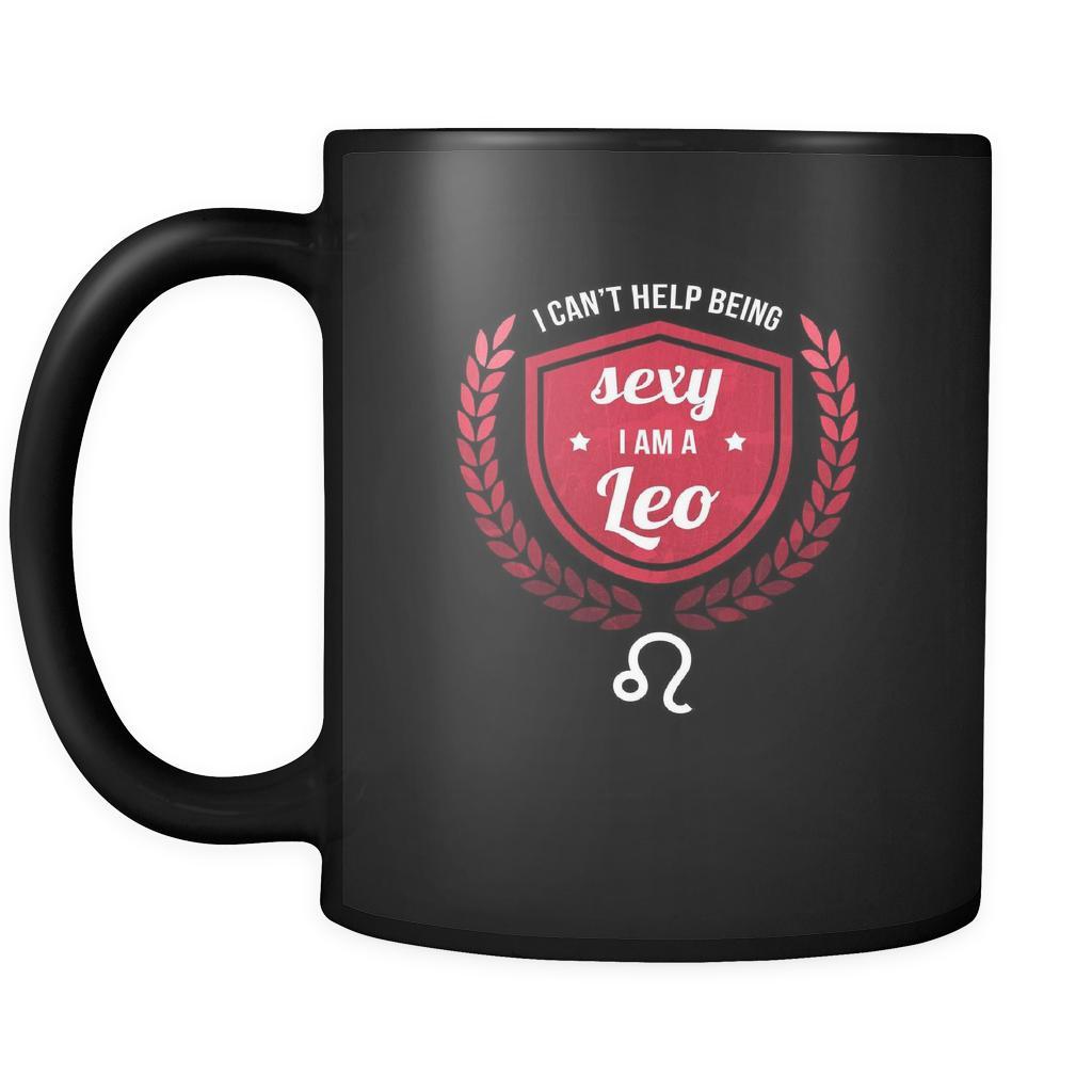 Zodiac I can't help being sexy I'm a leo 11oz Black Mug-Drinkware-Teelime | shirts-hoodies-mugs