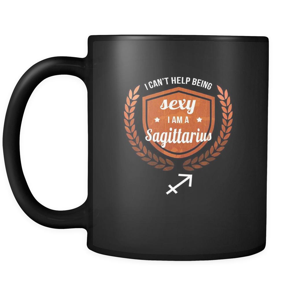 Zodiac I can't help being sexy I'm a sagittarius 11oz Black Mug-Drinkware-Teelime | shirts-hoodies-mugs