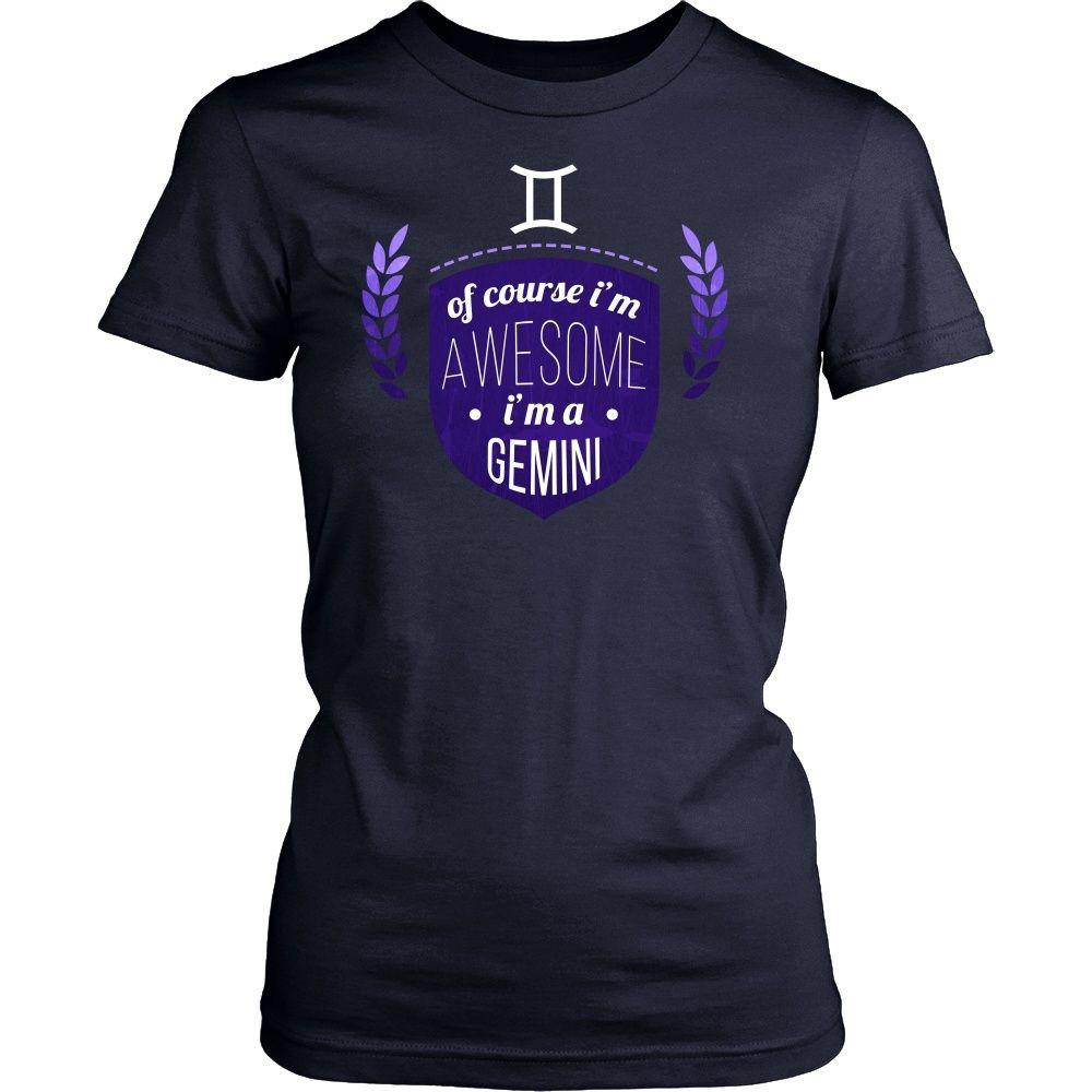 Zodiac T Shirt - Of course I'm awesome I'm a Gemini-T-shirt-Teelime | shirts-hoodies-mugs