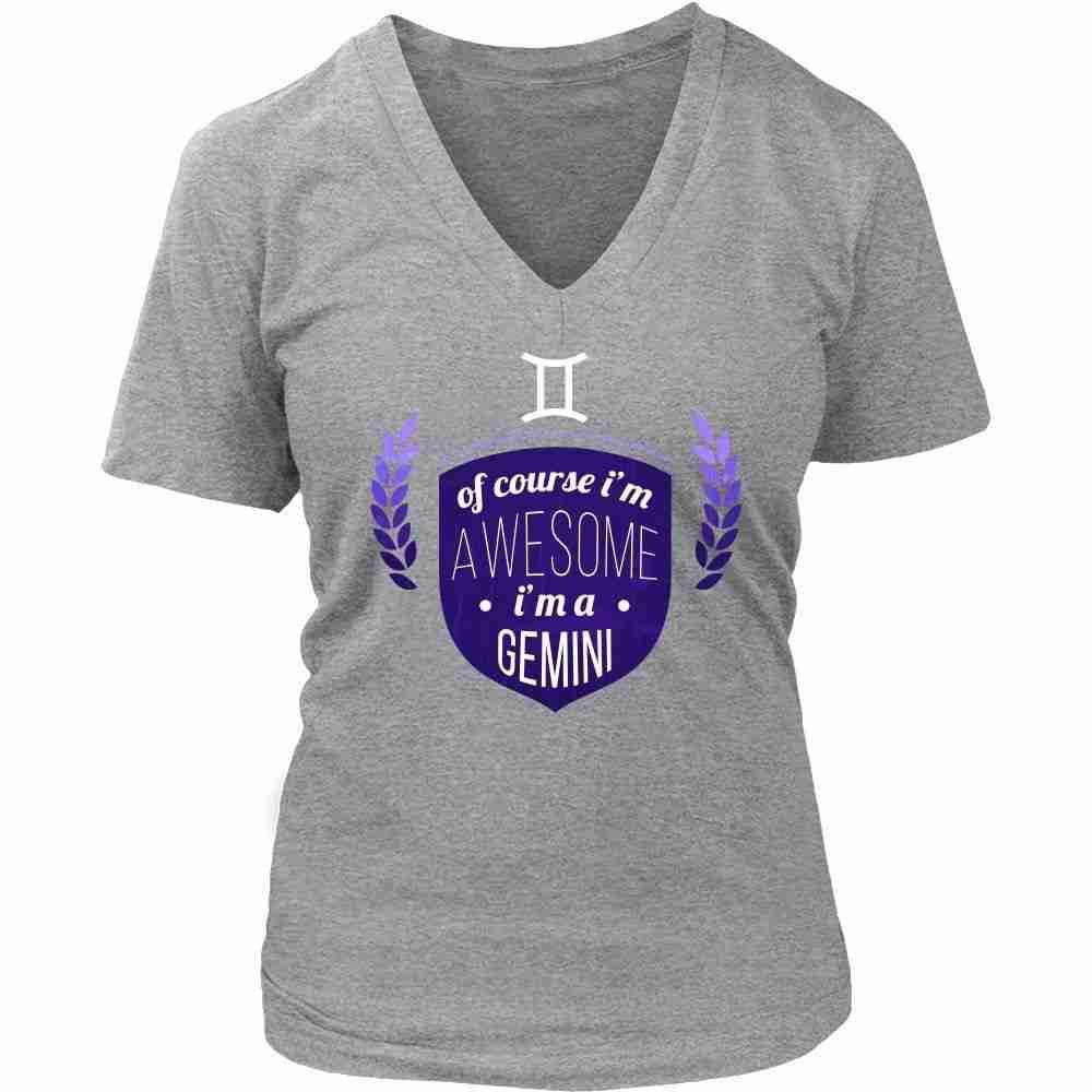 Zodiac T Shirt - Of course I'm awesome I'm a Gemini-T-shirt-Teelime | shirts-hoodies-mugs