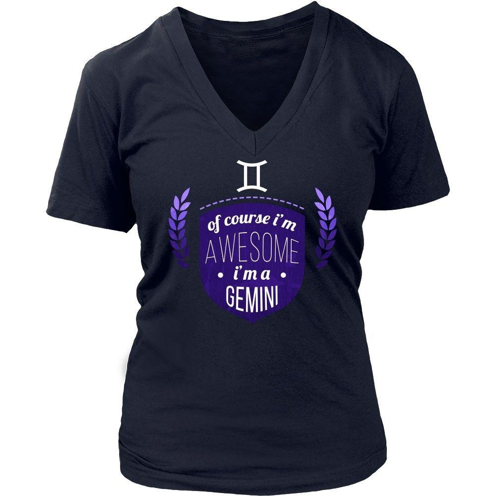 Zodiac T Shirt - Of course I'm awesome I'm a Gemini-T-shirt-Teelime | shirts-hoodies-mugs