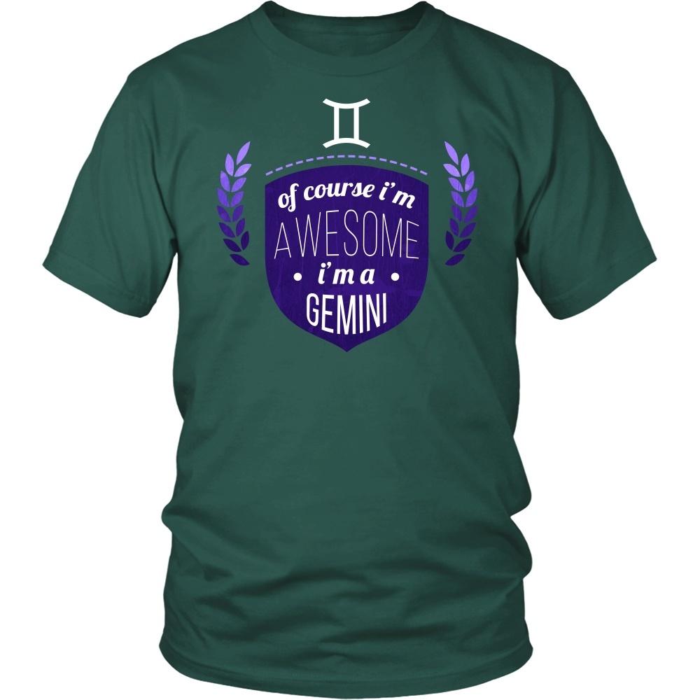 Zodiac T Shirt - Of course I'm awesome I'm a Gemini-T-shirt-Teelime | shirts-hoodies-mugs