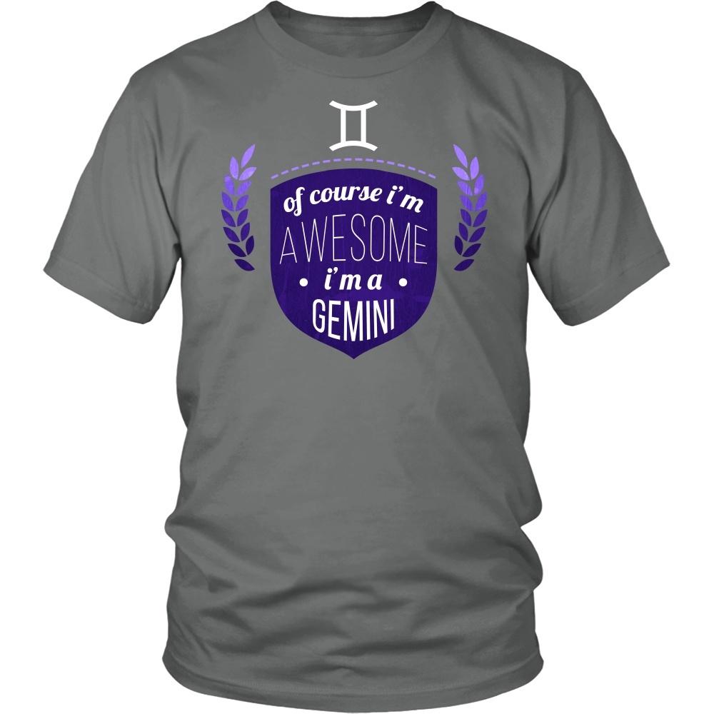 Zodiac T Shirt - Of course I'm awesome I'm a Gemini-T-shirt-Teelime | shirts-hoodies-mugs