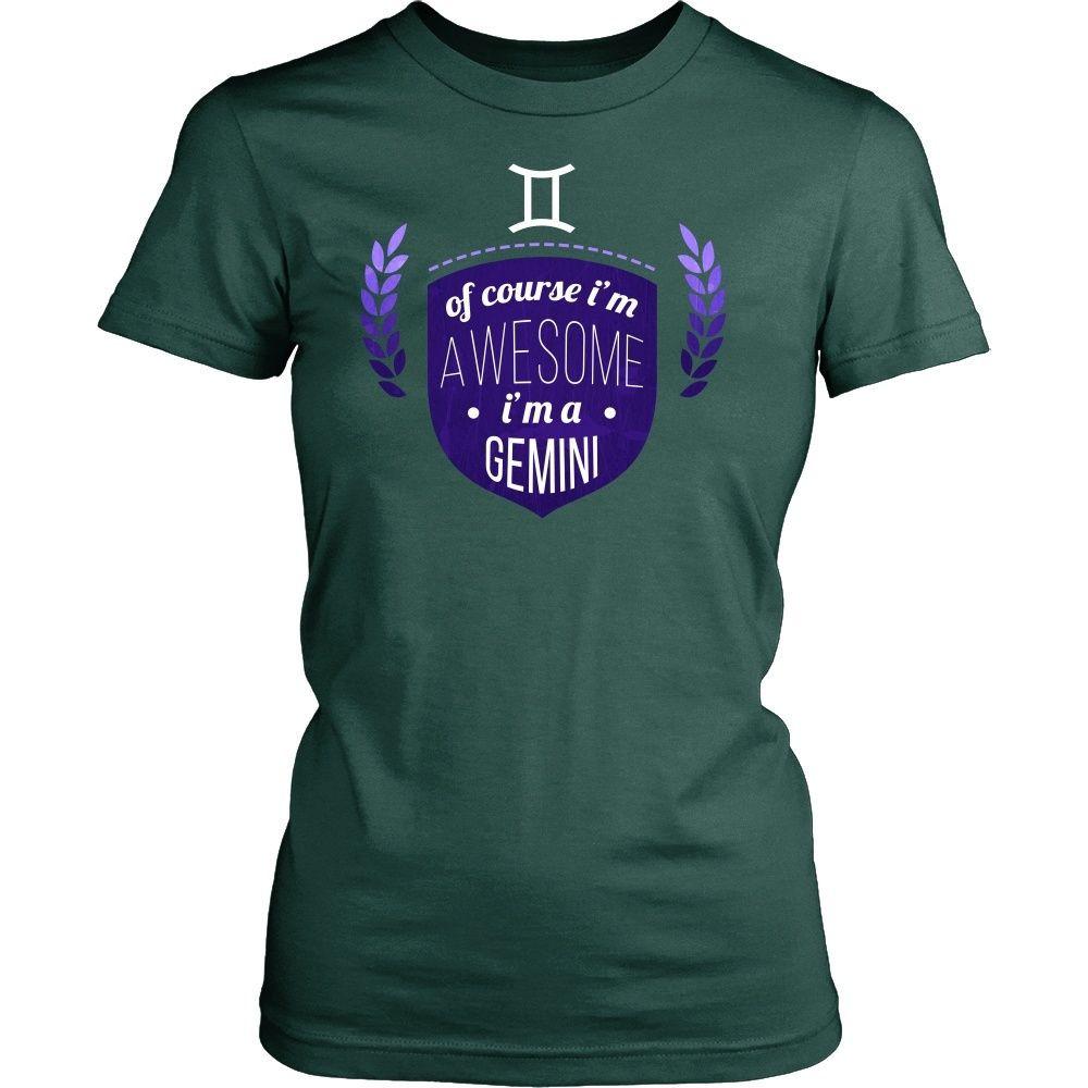 Zodiac T Shirt - Of course I'm awesome I'm a Gemini-T-shirt-Teelime | shirts-hoodies-mugs